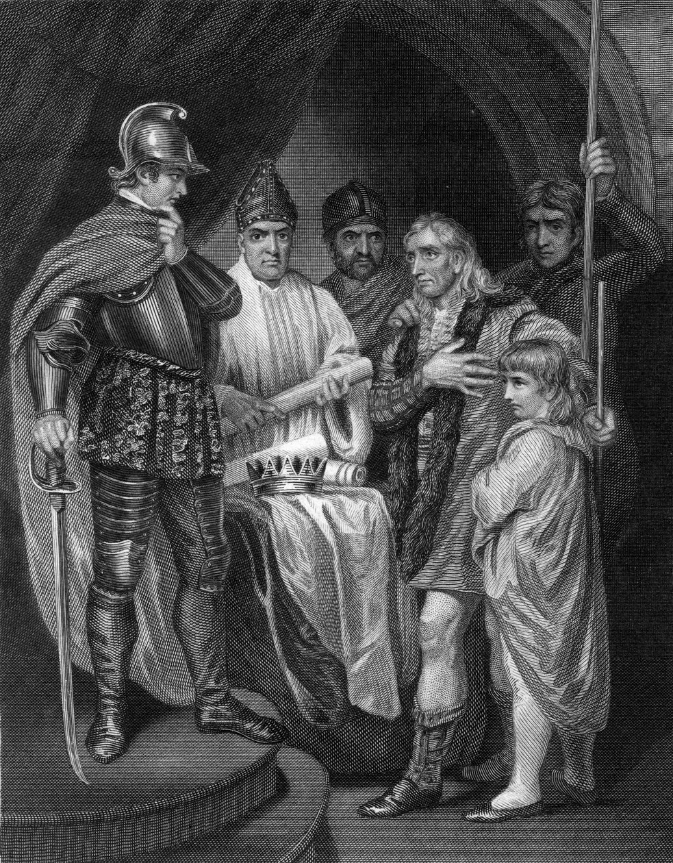 Balliol Surrendering His Crown to Edward I of England by J. Rogers