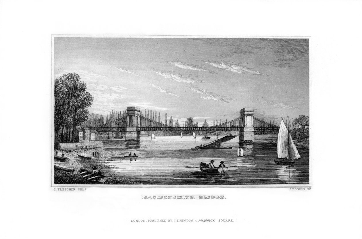 Hammersmith Bridge, Hammersmith, London by J. Rogers