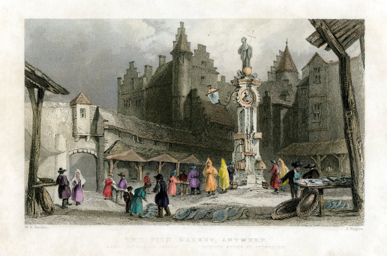 The Fish Market, Antwerp, Belgium by J. Rogers