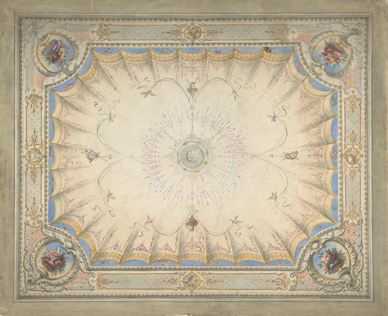 Ceiling Design for the Boudoir, Ardgowan by J. S. Pearse.