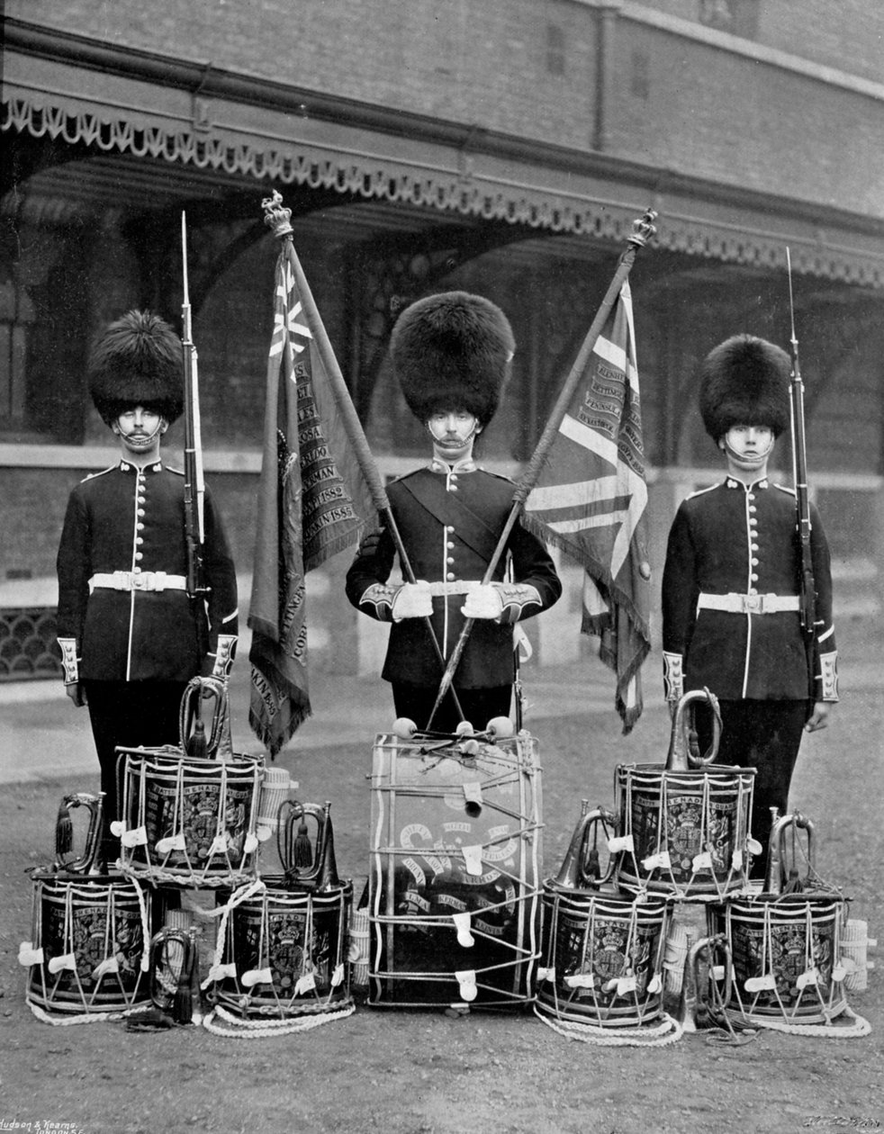 The colours and drums of the 2nd Grenadier Guards, 1896 by J. Thomson