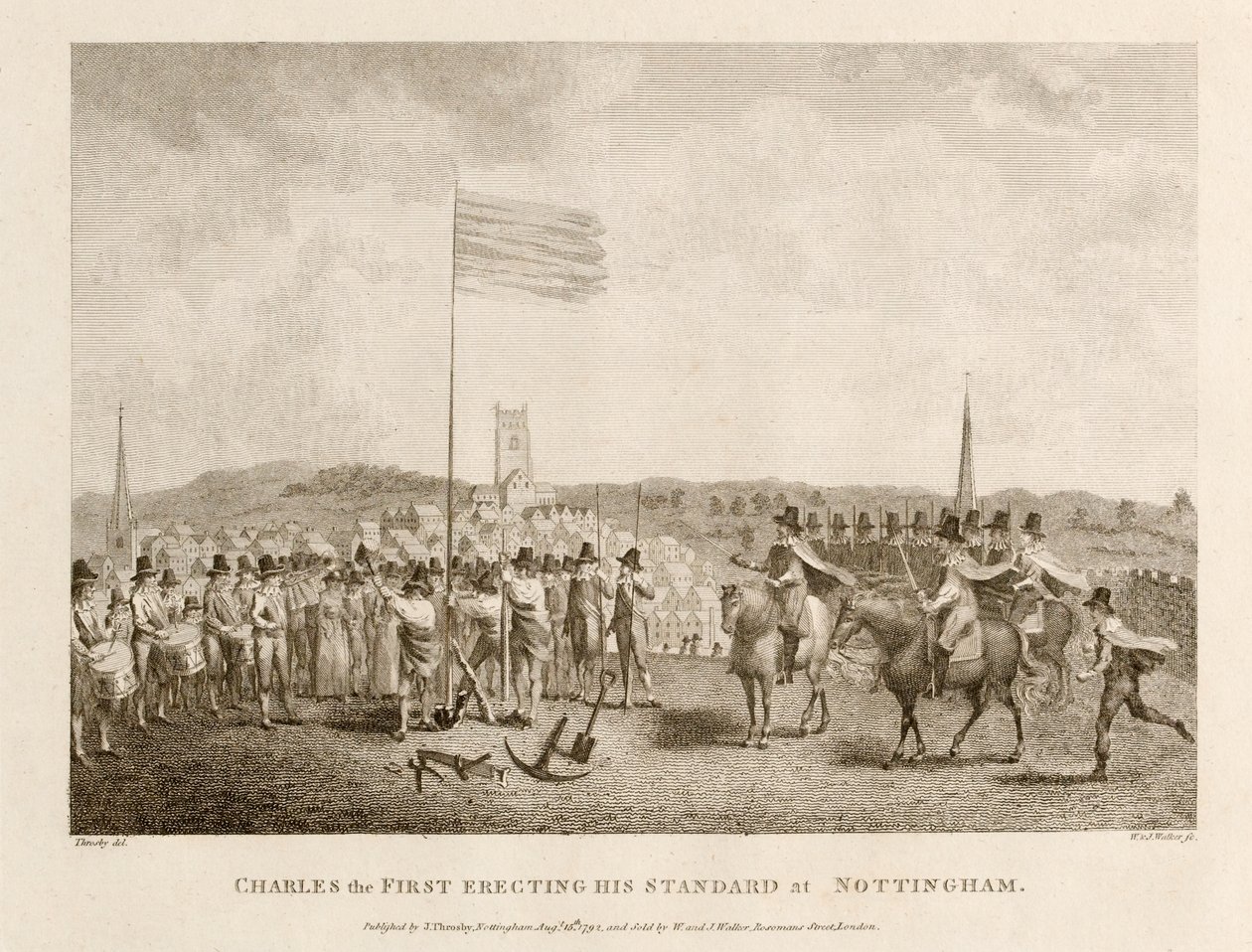 Charles the First Erecting his Standard at Nottingham by J. Throsby