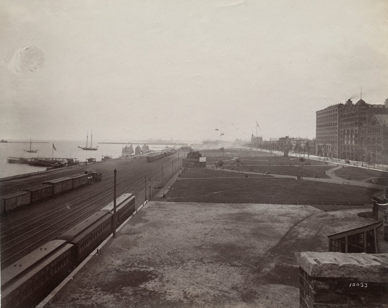 View South of Michigan Avenue from the West Side of the Illinois Central Railroad Tracks, Chicago, c.1890 by J. W. Taylor