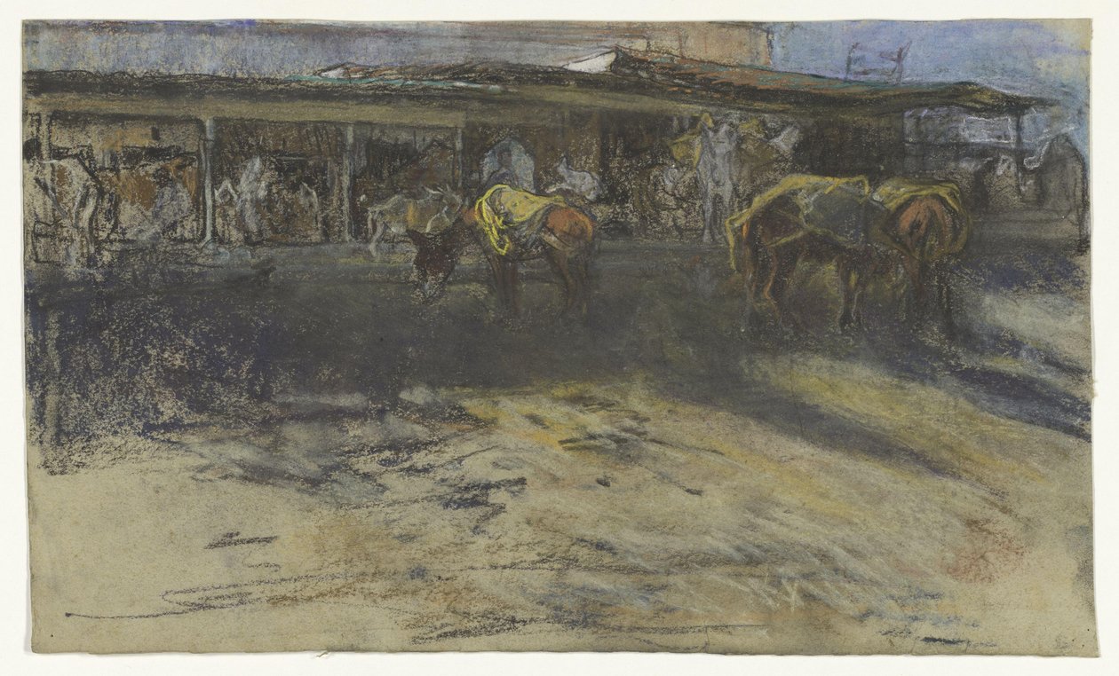 Pack Donkeys at the Grand Market in Tangier by Jac van Looij