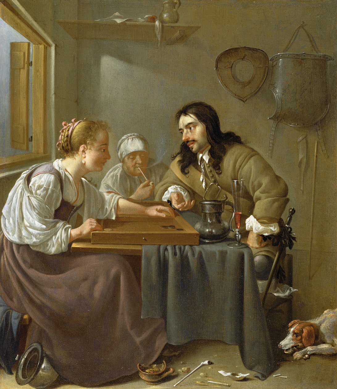 A Couple Playing Backgammon by Jacob Duck