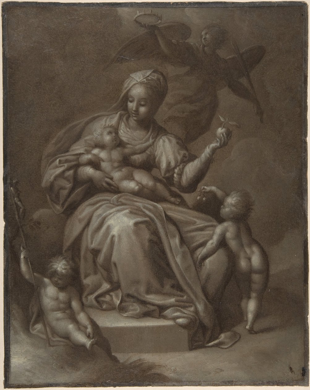 Virgin and Child, and Saint John the Baptist by Jacob de Backer