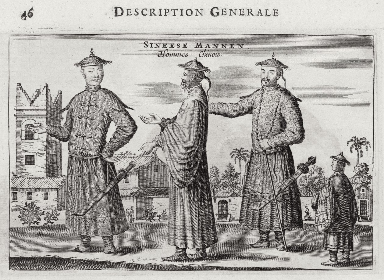 Chinese Men, a General Description from an account of a Dutch Embassy to China by Jacob van Meurs