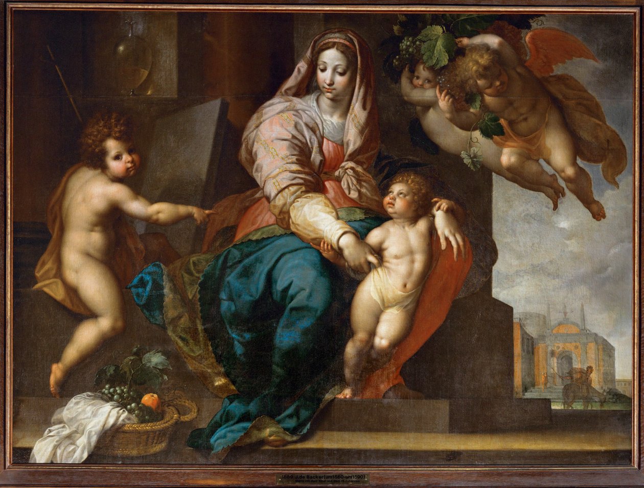 Saint Mary with the Infant Jesus, Young Saint John the Baptist and Angels by Jacob Adriensz Backer