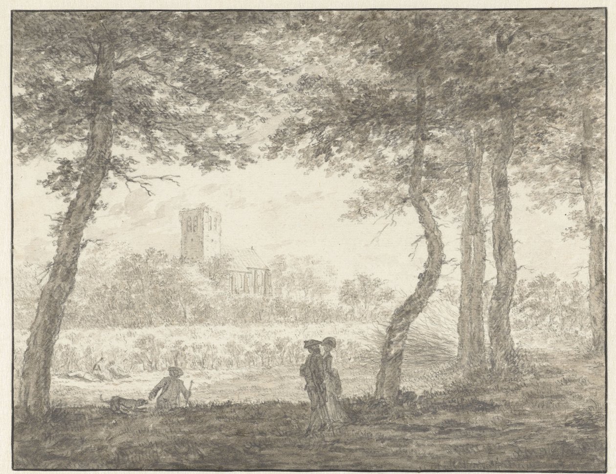 Muiderberg, Seen from the High Road by Jacob  Cats