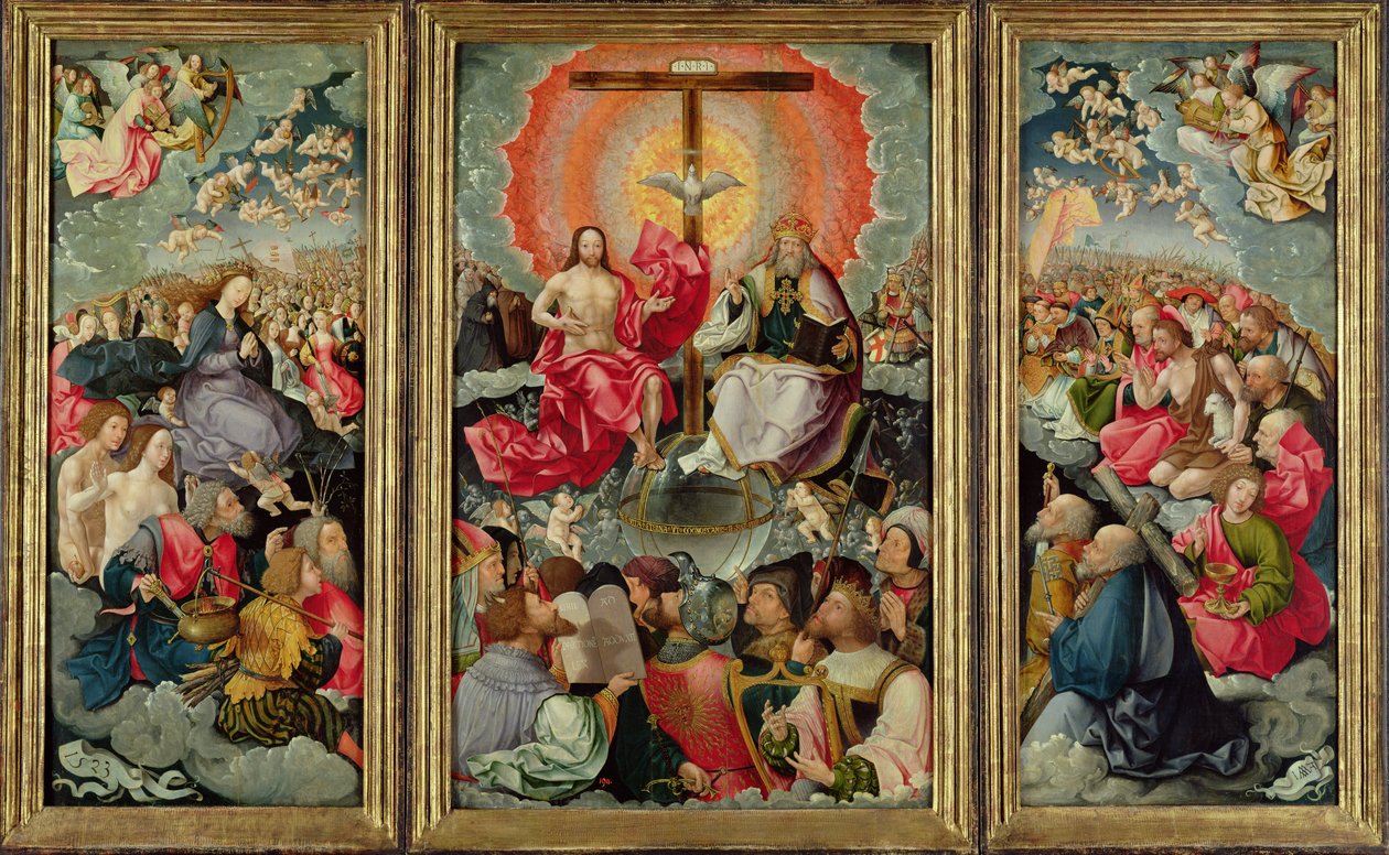 Triptych with Adoration of the Trinity by Jacob Cornelisz van Oostsanen
