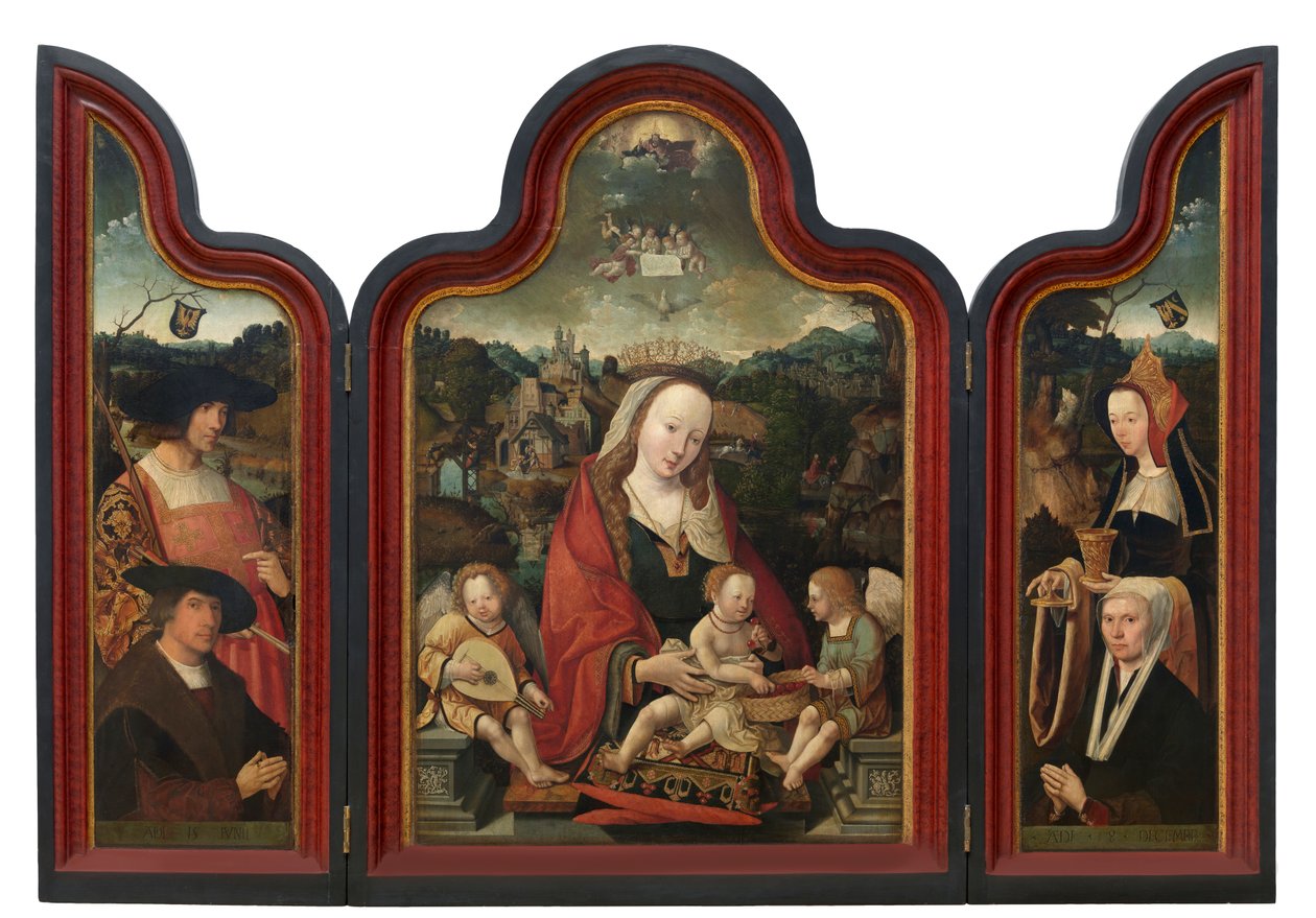 Tryptich of Pompeius Otto and His Wife Gerbich Claesdr by Jacob Cornelisz van Oostsanen