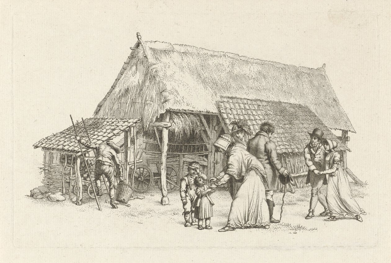Company in Front of a Barn (series title: Study Prints / Etudes Gravées) by Jacob Ernst Marcus