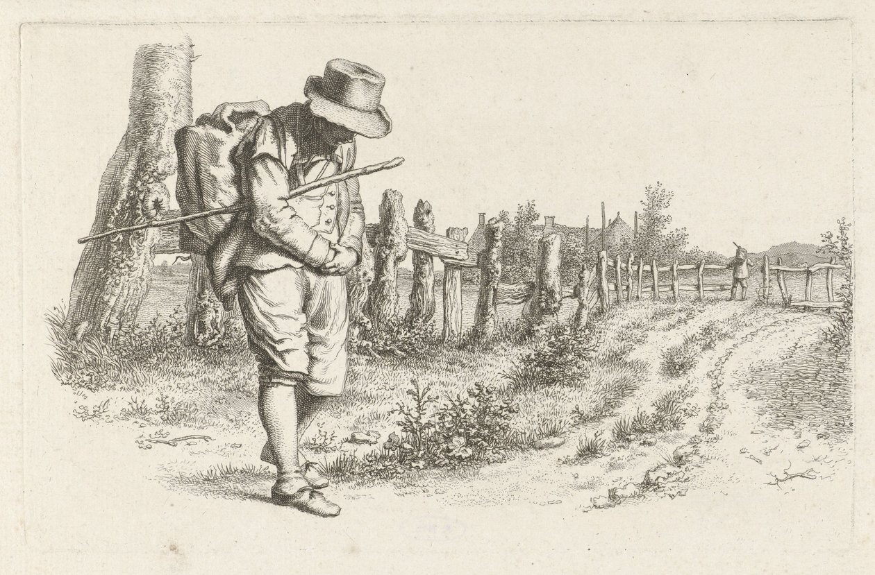 Traveler on a Country Road (Study Prints) by Jacob Ernst Marcus