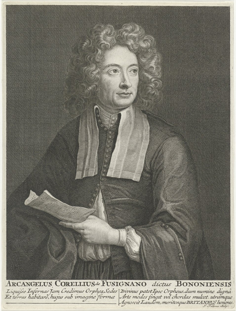 Portrait of the Composer and Violinist Arcangelo Corelli by Jacob Folkema