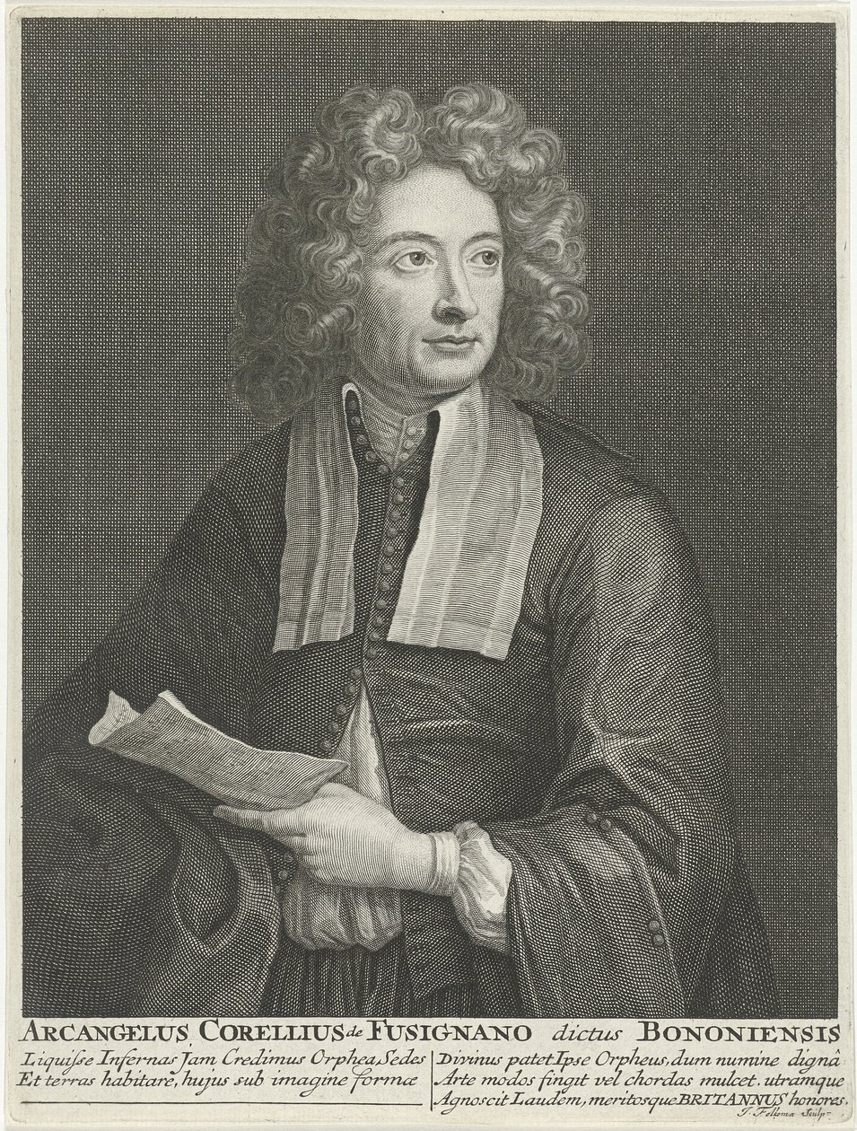 Portrait of the Composer and Violinist Arcangelo Corelli by Jacob Folkema
