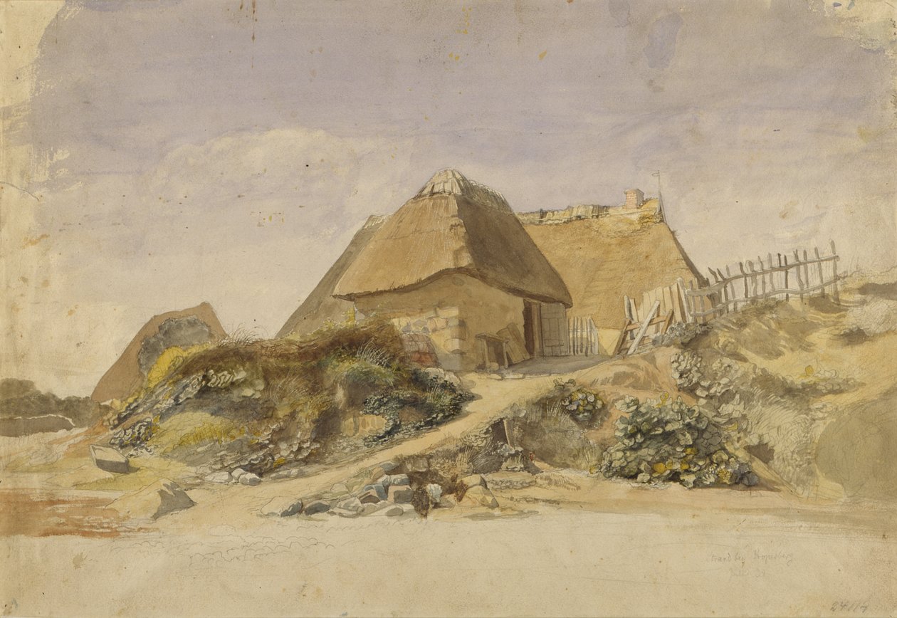 Fishermens Cabins at the Hopesberg Beach, 1834 by Jacob Gensler