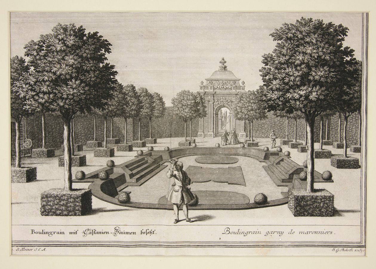 Garden Scene: Boulingraine with Italian Trees by Jacob Gottlieb Thelot