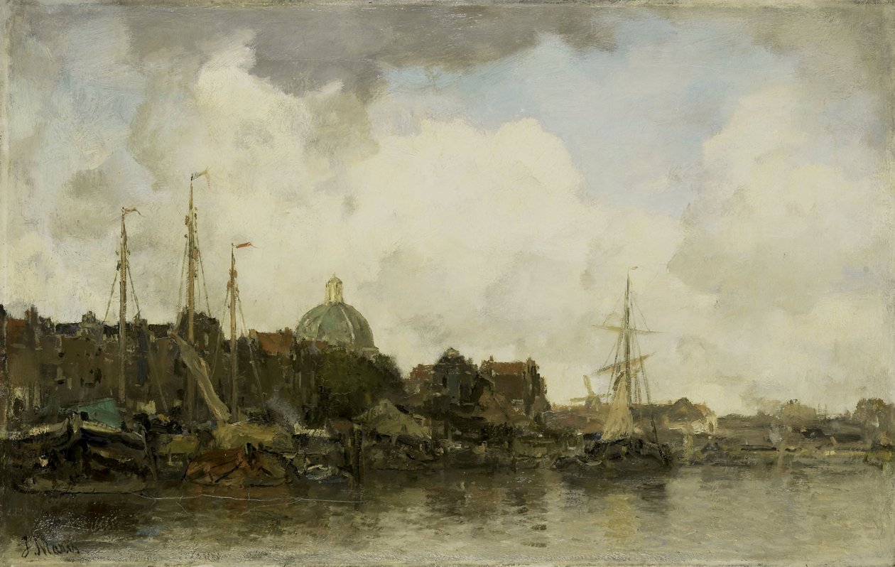 Townscape with a Domed Church by Jacob Henricus or Hendricus Maris