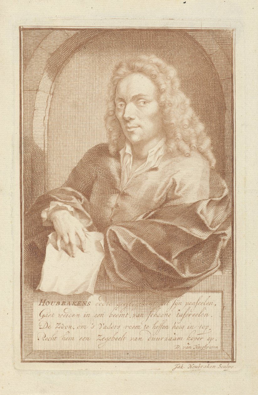 Portrait of Arnold Houbraken by Jacob Houbraken