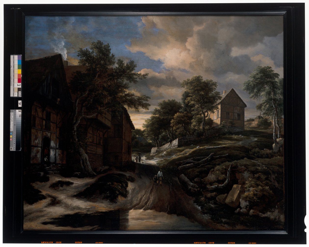 Landscape with Half-Timbered Houses by Jacob Isaaksz. or Isaacksz. van Ruisdael