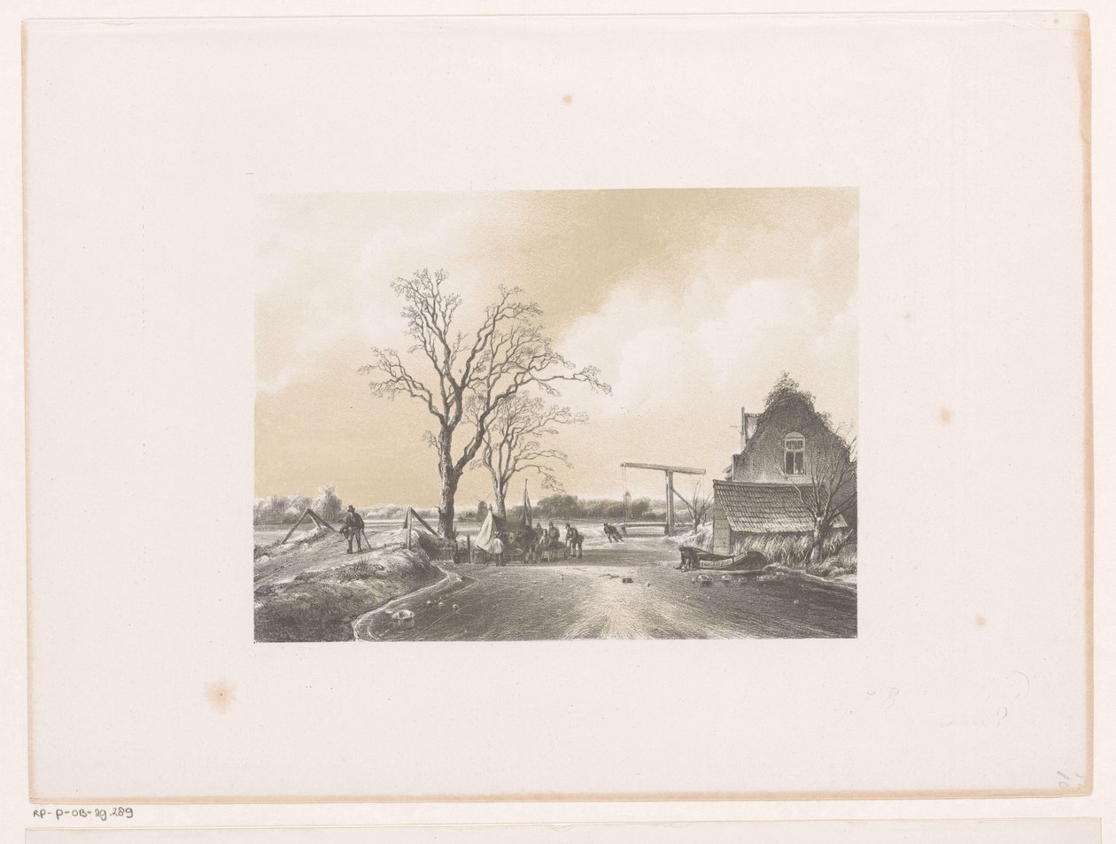 Frozen River with Food and Drink Stalls by Jacob Jan van der Maaten (attributed to)