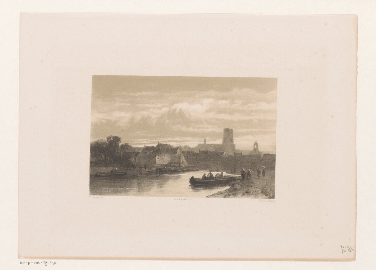 View of Harbor and Dike by Jacob Jan van der Maaten