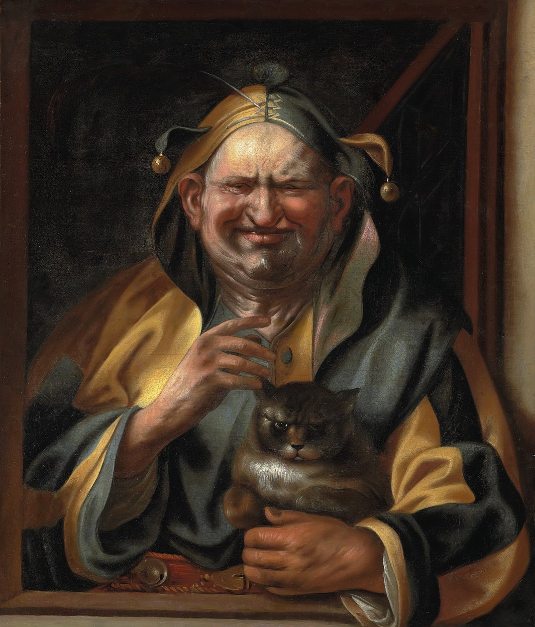 A Jester with a Cat by Jacob Jordaens