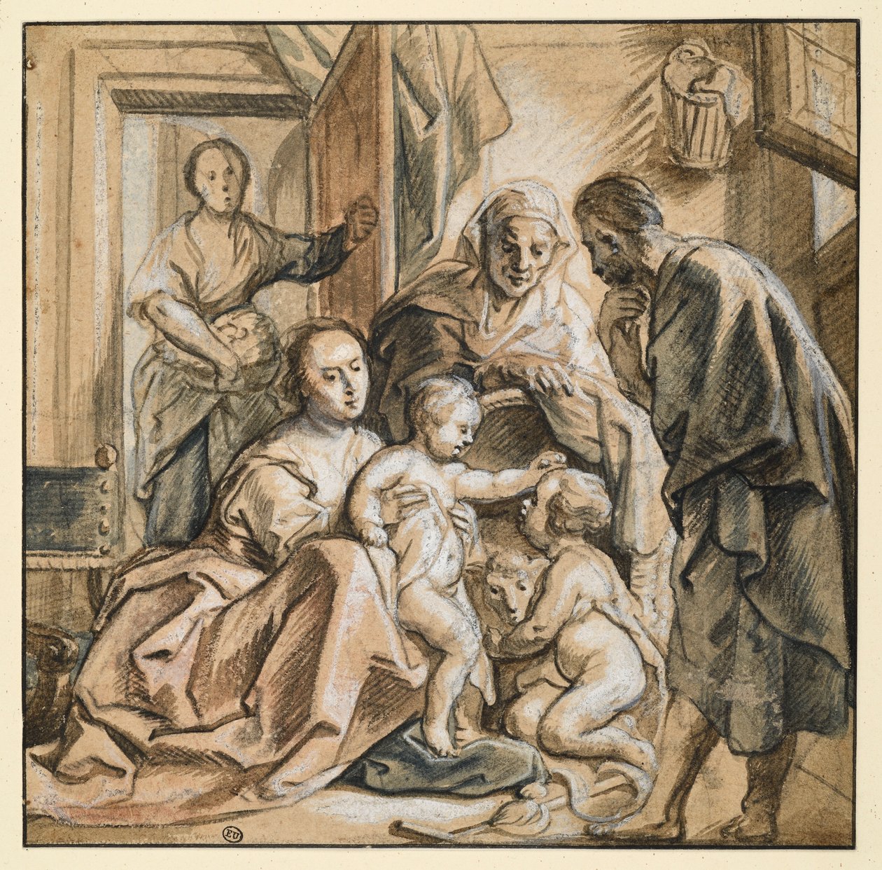 The Holy Family with Elizabeth and the Infant Saint John by Jacob Jordaens