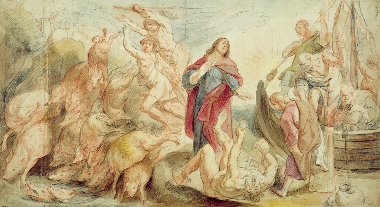 Jesus driving the devil from the possessed by Jacob Jordaens