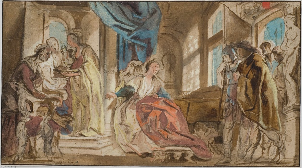 Telemachus Leading Theoklymenus before His Mother Penelope by Jacob Jordaens