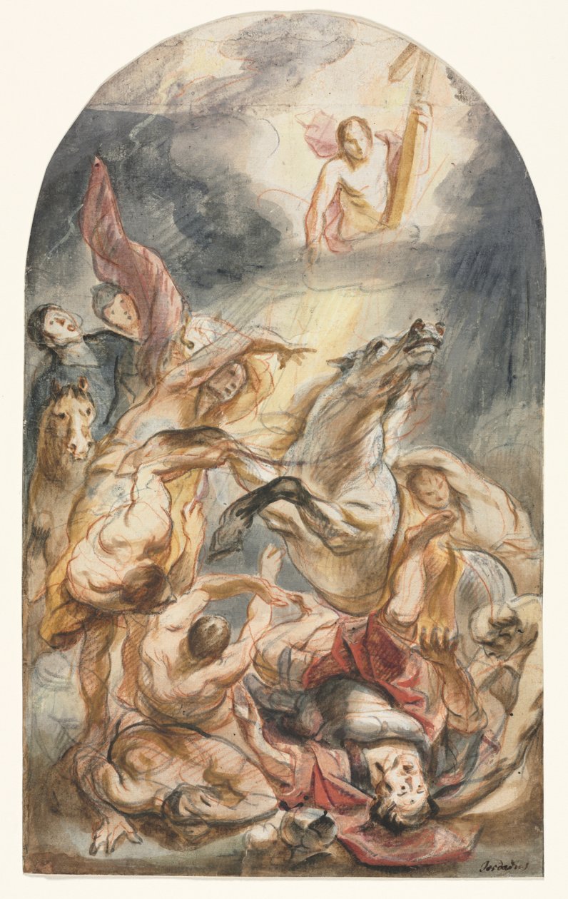 The Conversion of Saul with Christ and the Cross by Jacob Jordaens