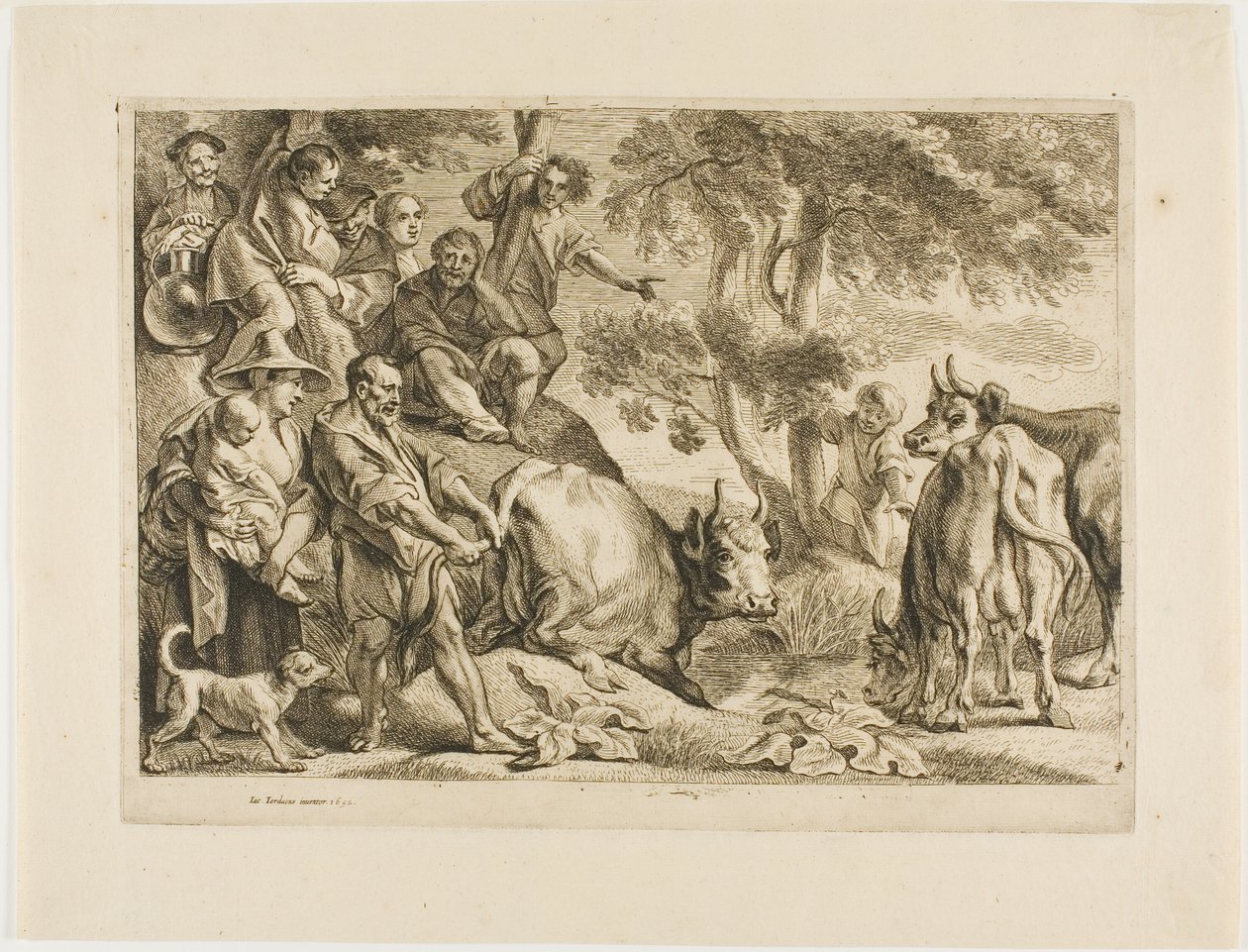 The Master Pulls the Cow Out of the Ditch by its Tail by Jacob Jordaens
