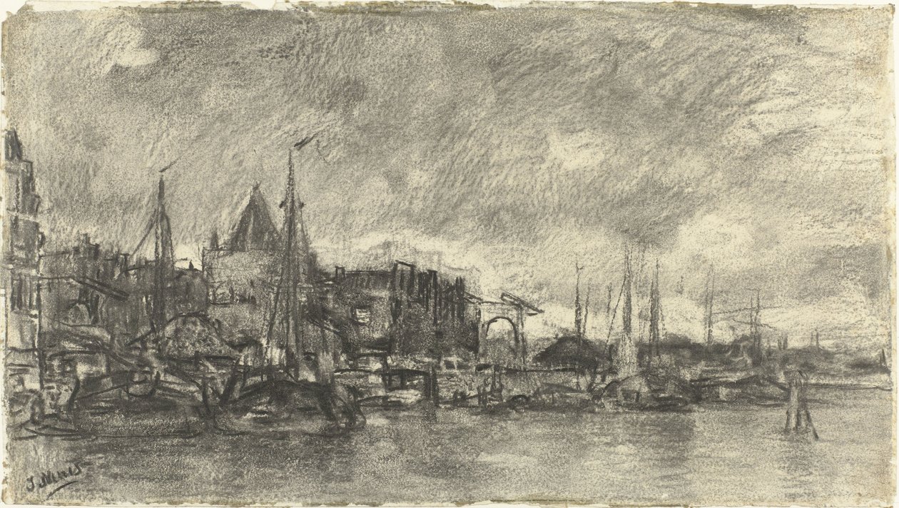 The Exterior with the Schreierstoren in Amsterdam by Jacob Maris