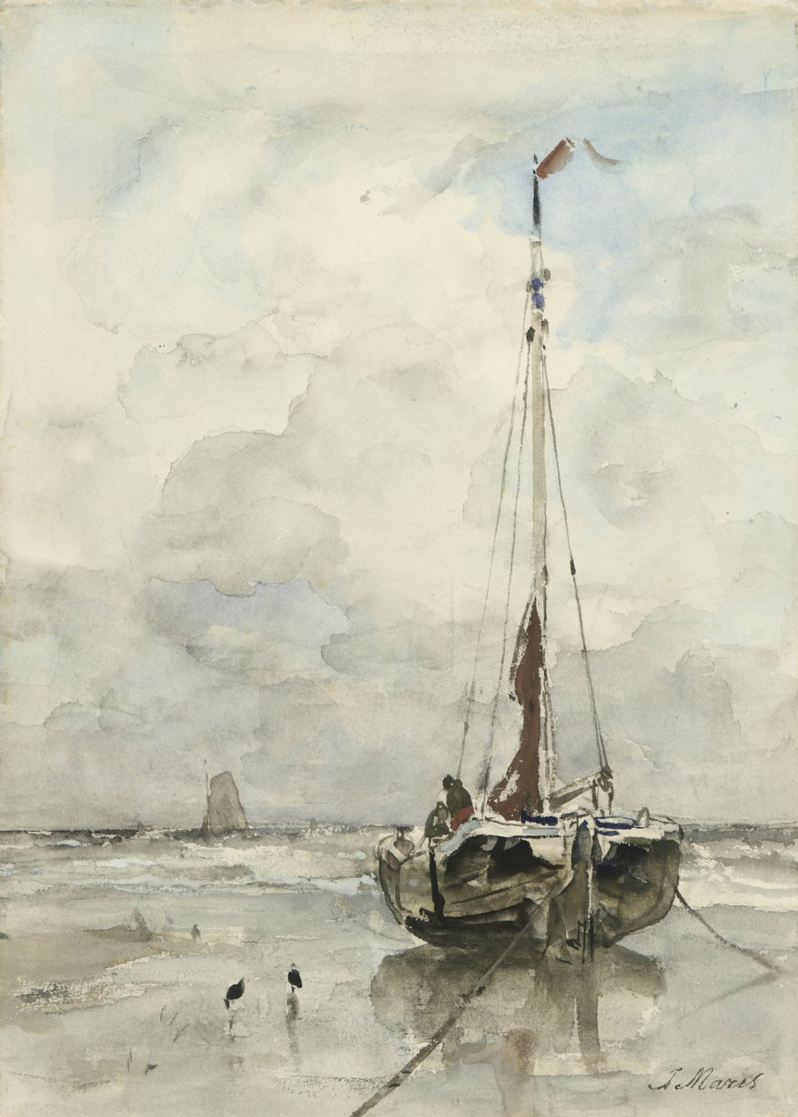 Fishing Boat on the Beach by Jacob Maris
