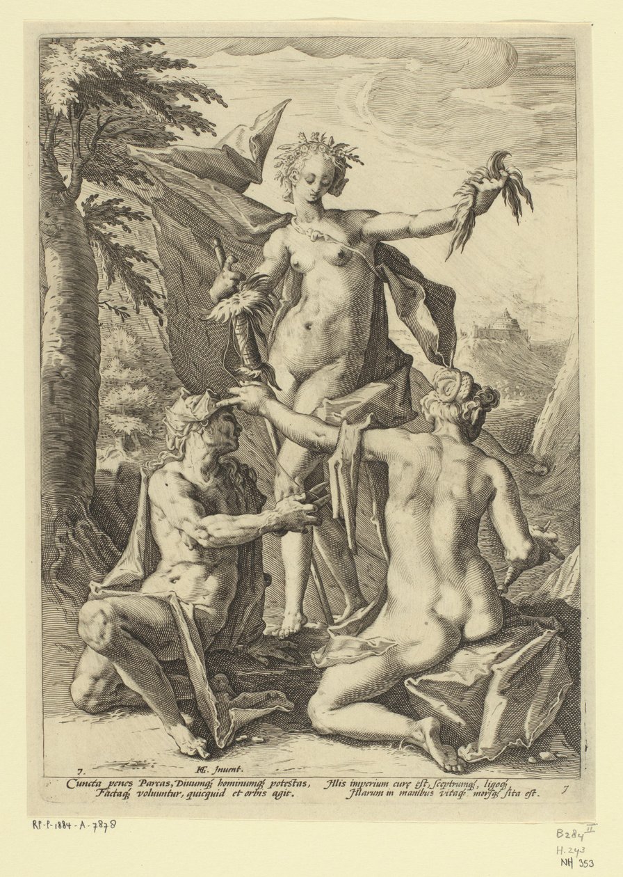 Three Fates (Mythological and Allegorical Representations) by Jacob Matham (attributed to)