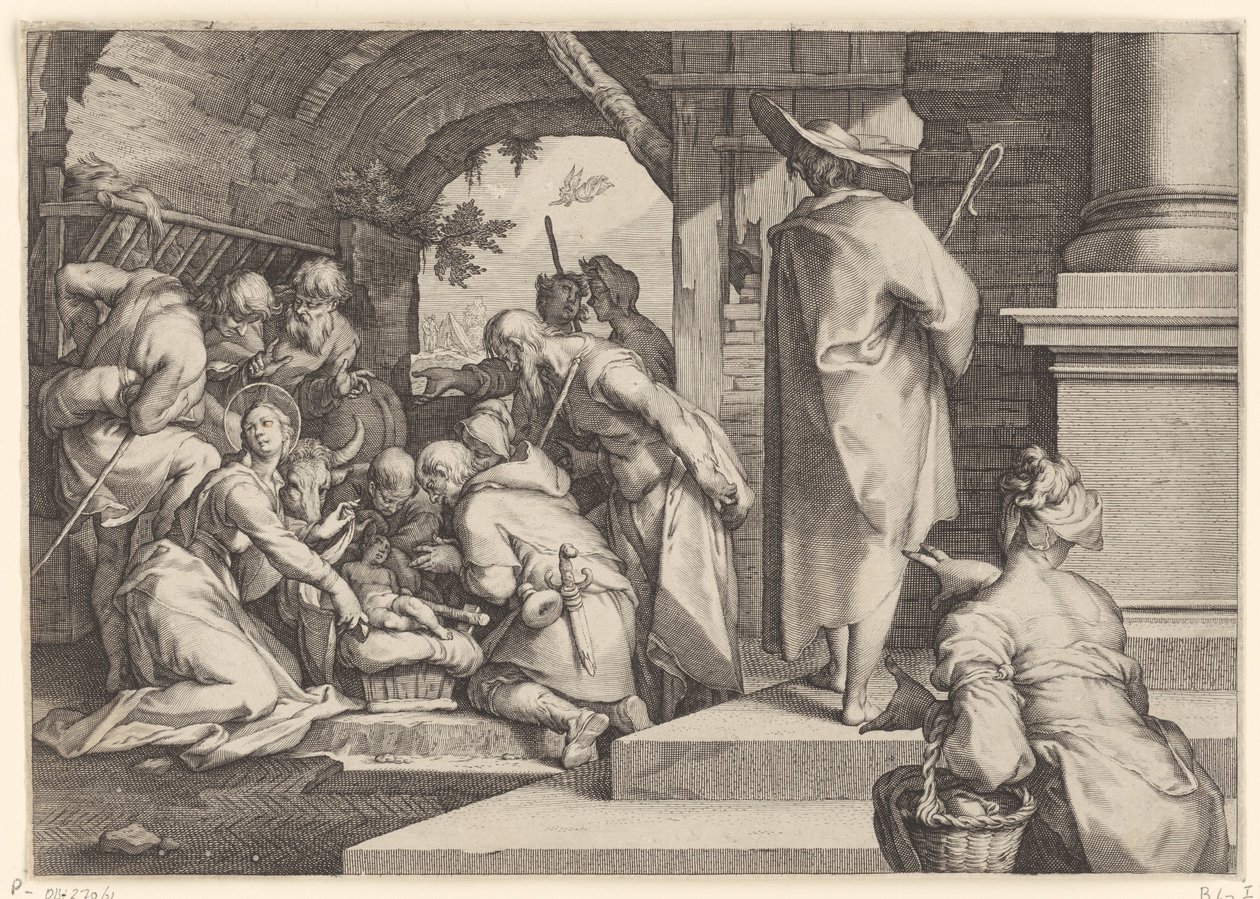 Adoration of the Shepherds by Jacob Matham: Fine art print