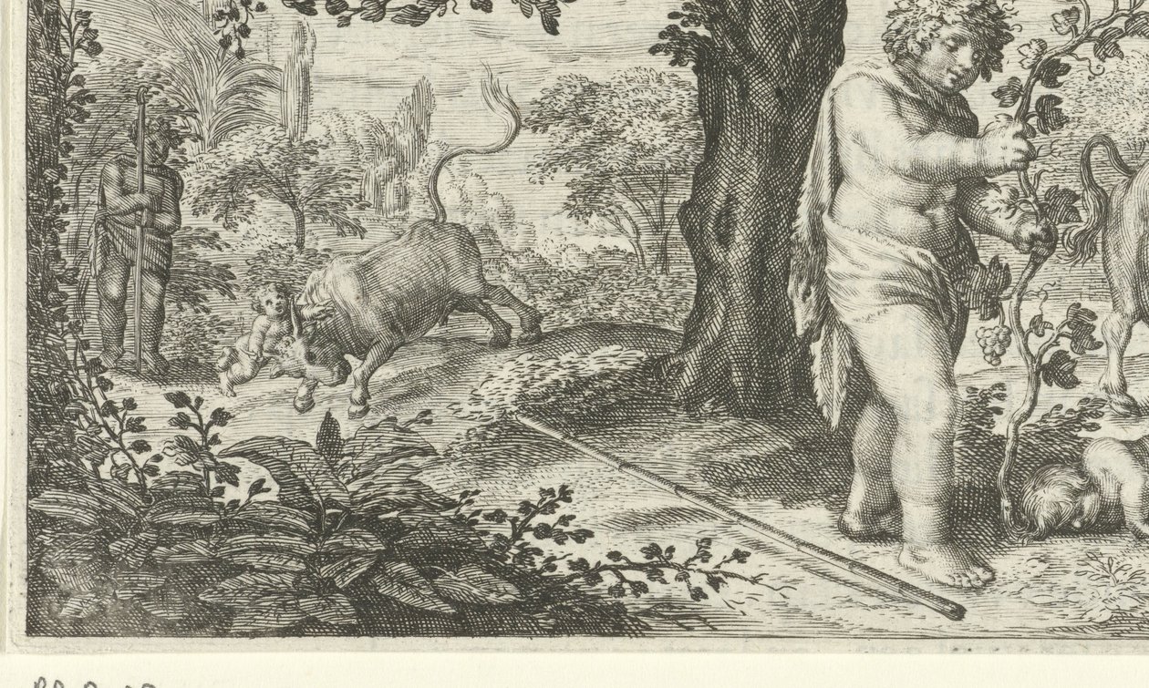 Bacchus and Ampelus by Jacob Matham