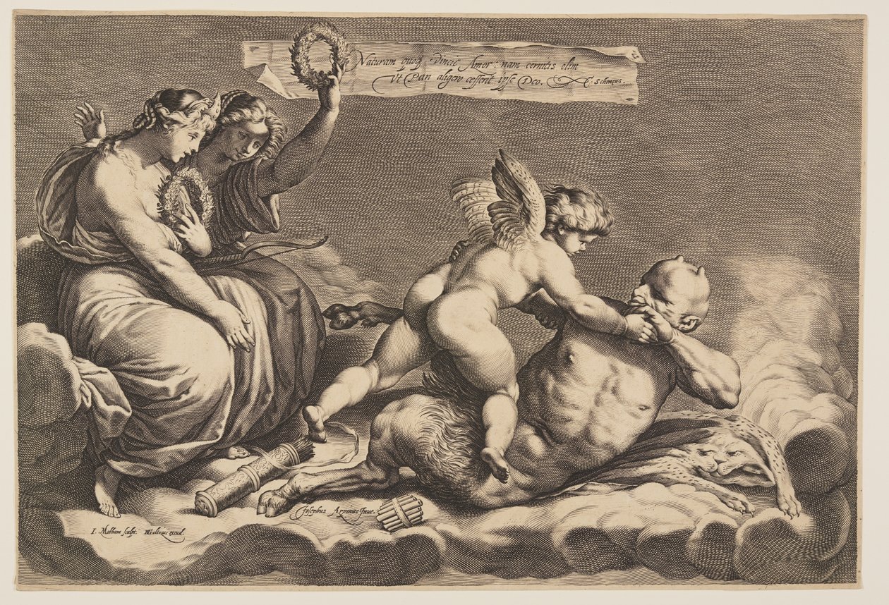 Cupid Taming Pan by Jacob Matham