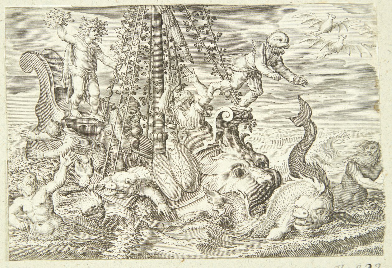 The Tyrrhenian Sailors are Transformed into Dolphins by Jacob Matham