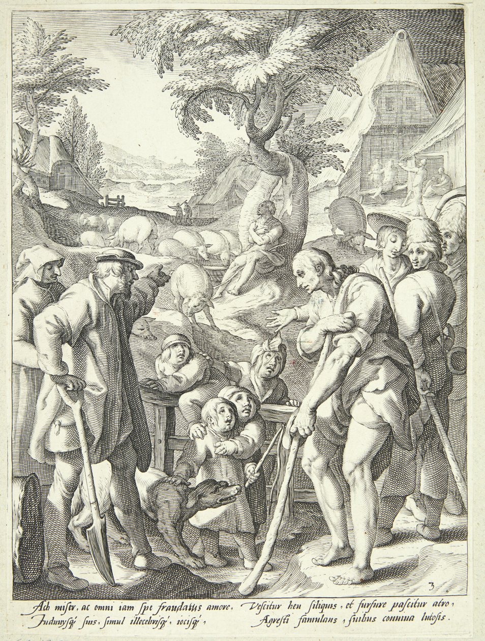 The Prodigal Son Becomes a Swineherd by Jacob Matham