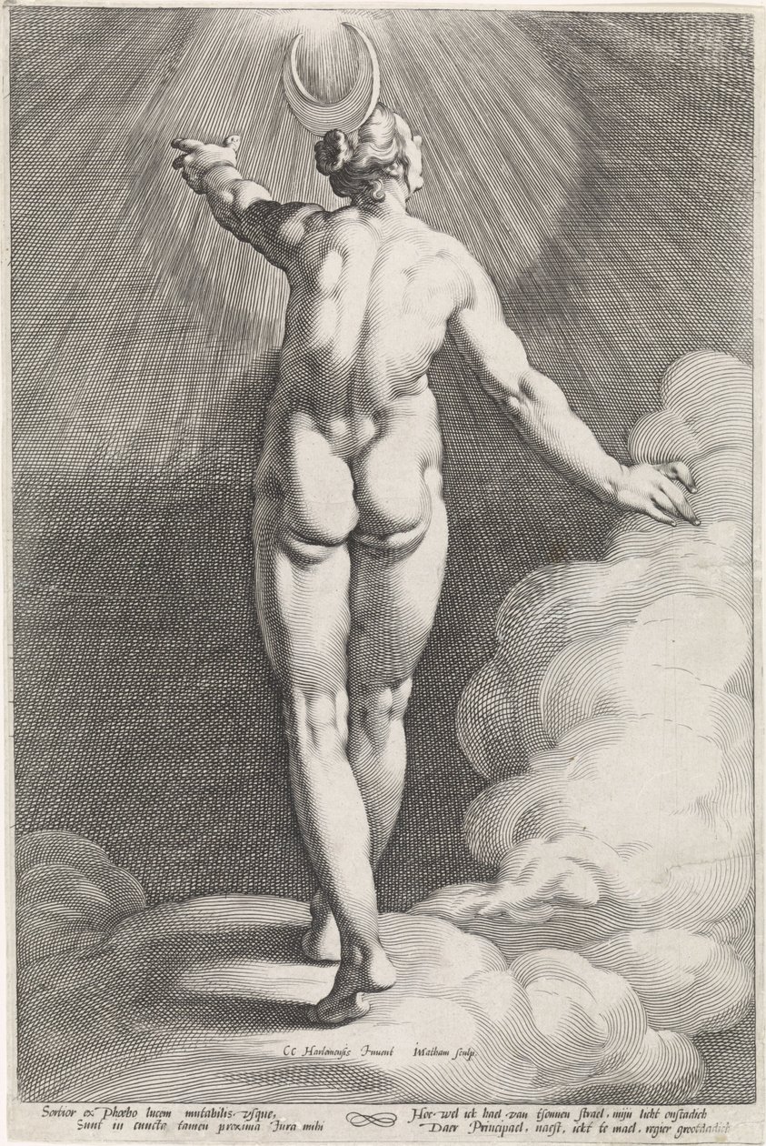 Diana as Luna (Diana and Apollo as Luna and Helios series) by Jacob Matham