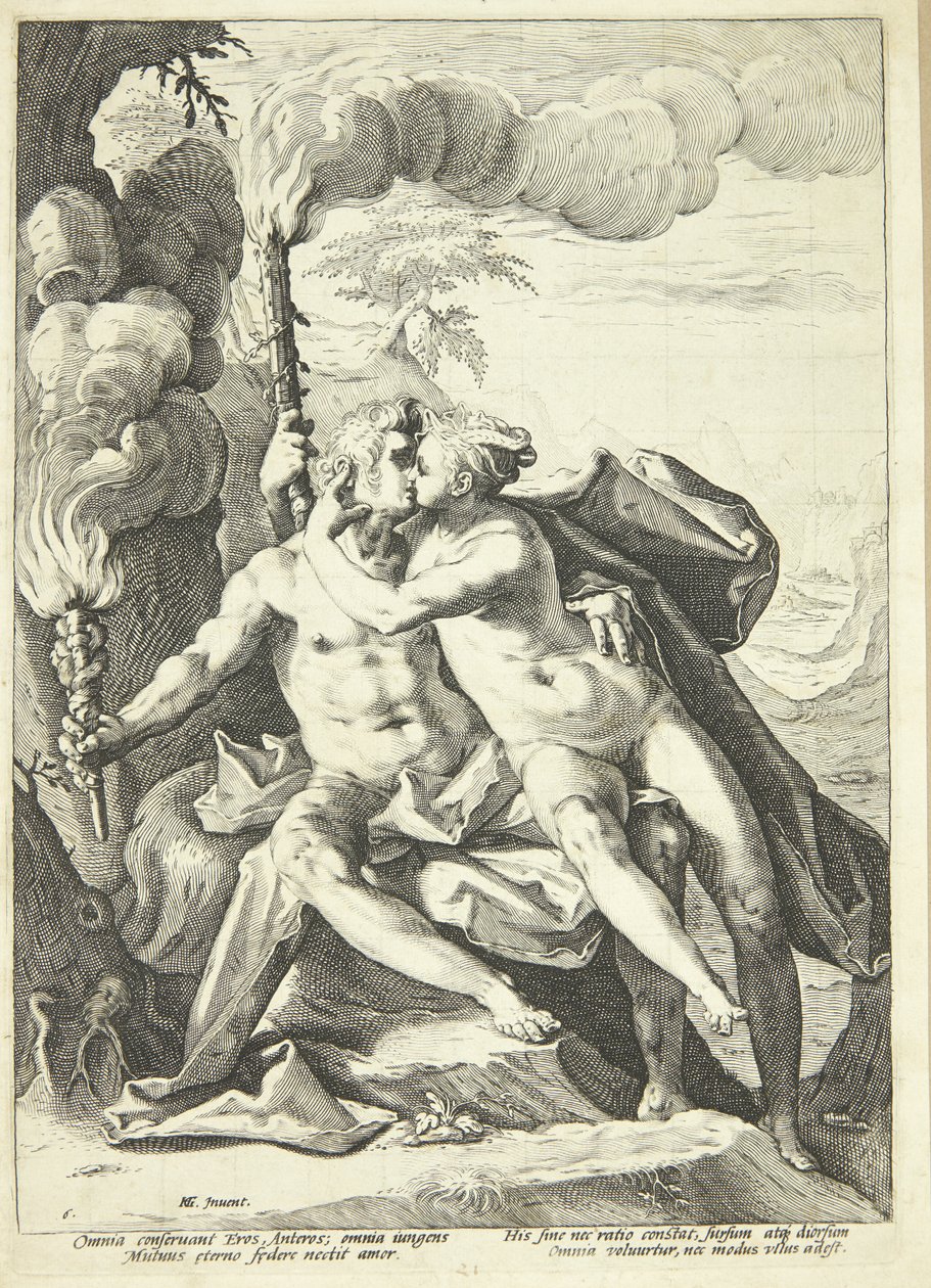 Eros and Anteros by Jacob Matham