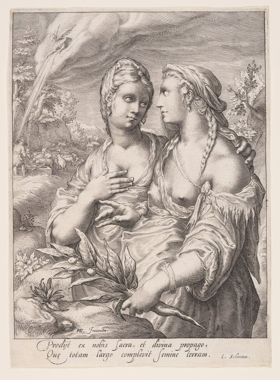 Lea and Rachel, from The Wives of the Patriarchs by Jacob Matham