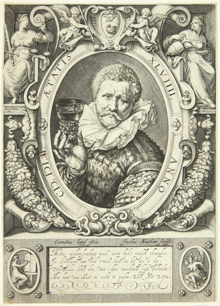 Portrait of Vincent Jacobsz. Coster by Jacob Matham