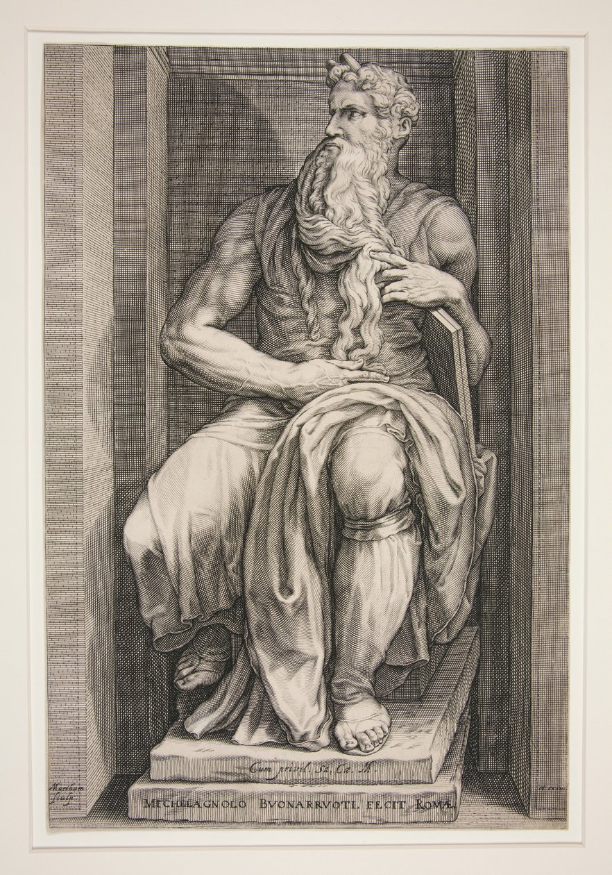 Statue of Moses from the Tomb of Julius II by Jacob Matham