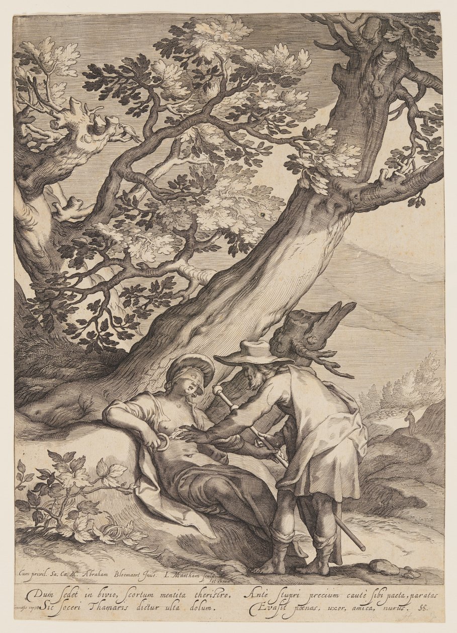Tamar Receiving a Ring and Staff from Judah by Jacob Matham