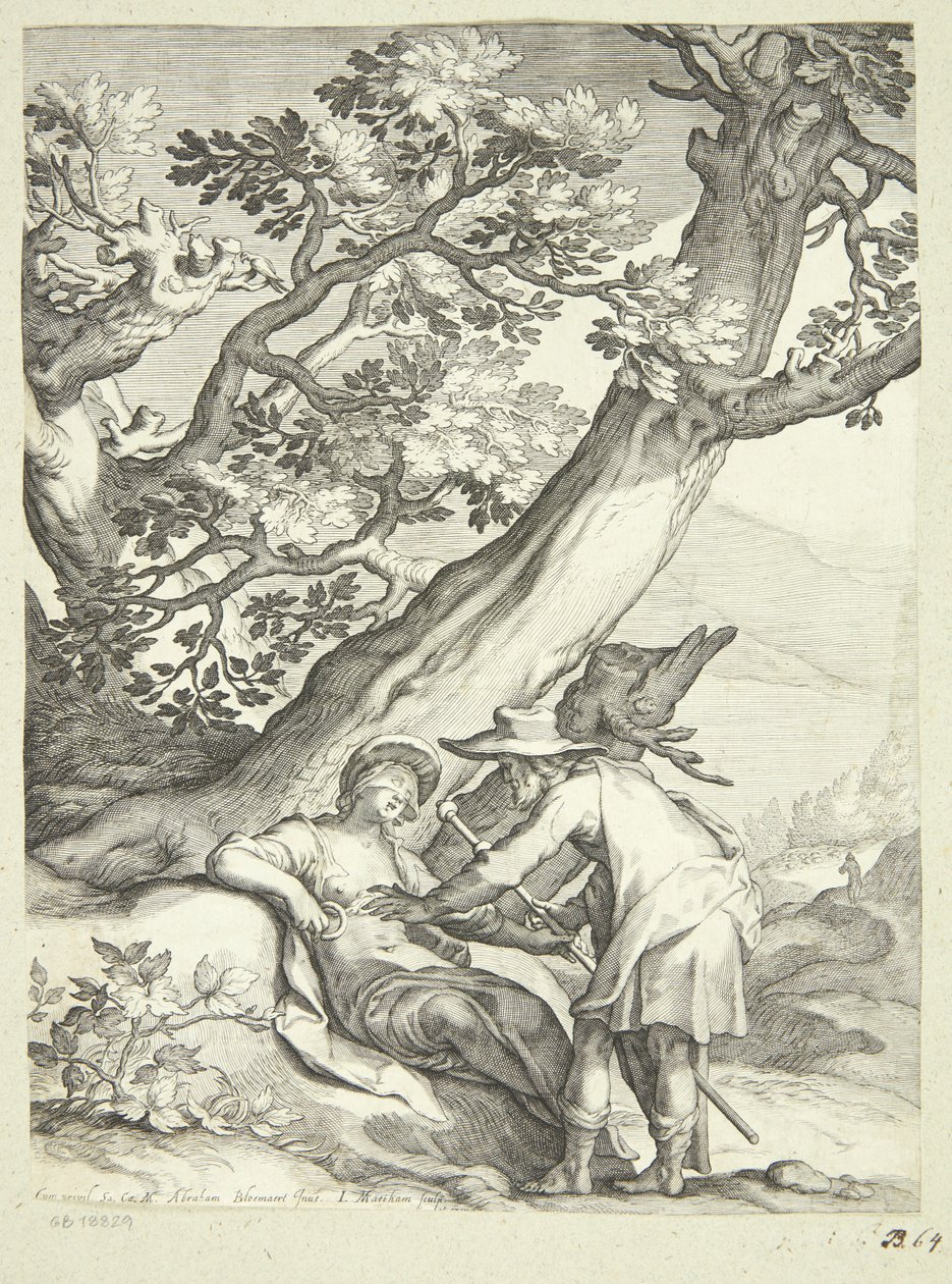 Tamar Disguised as a Courtesan Receiving Ring and Staff from Judah by Jacob Matham