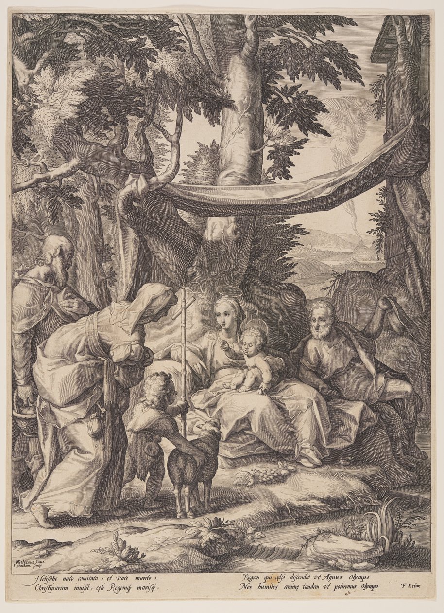 The Holy Family with Saints Elizabeth, Zacharias and John by Jacob Matham