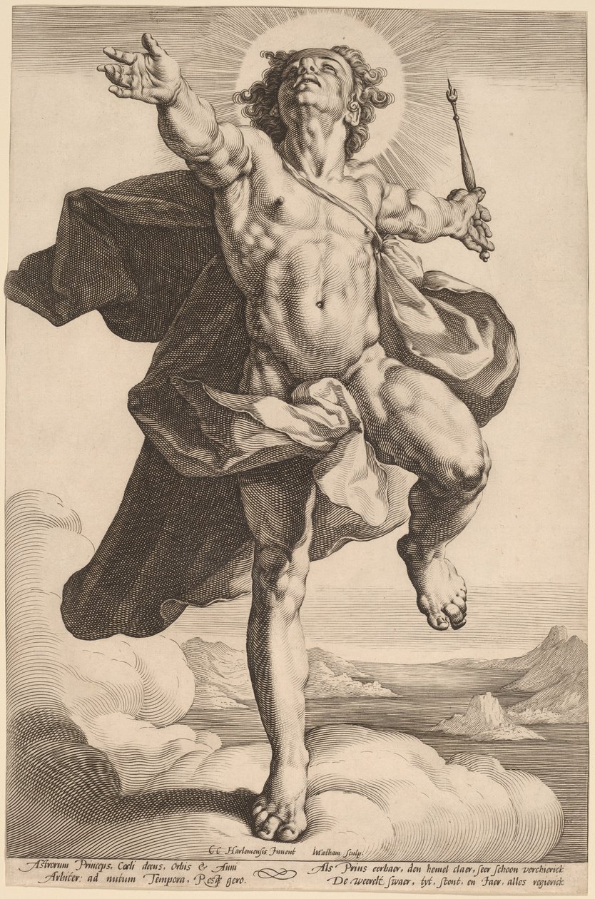 Apollo as Sol by Jacob Matham, after Cornelis Cornelisz van Haarlem