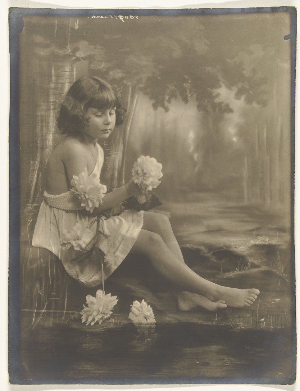 Portrait of a Girl Barefoot with a Bouquet of Flowers in Hand by Jacob Merkelbach
